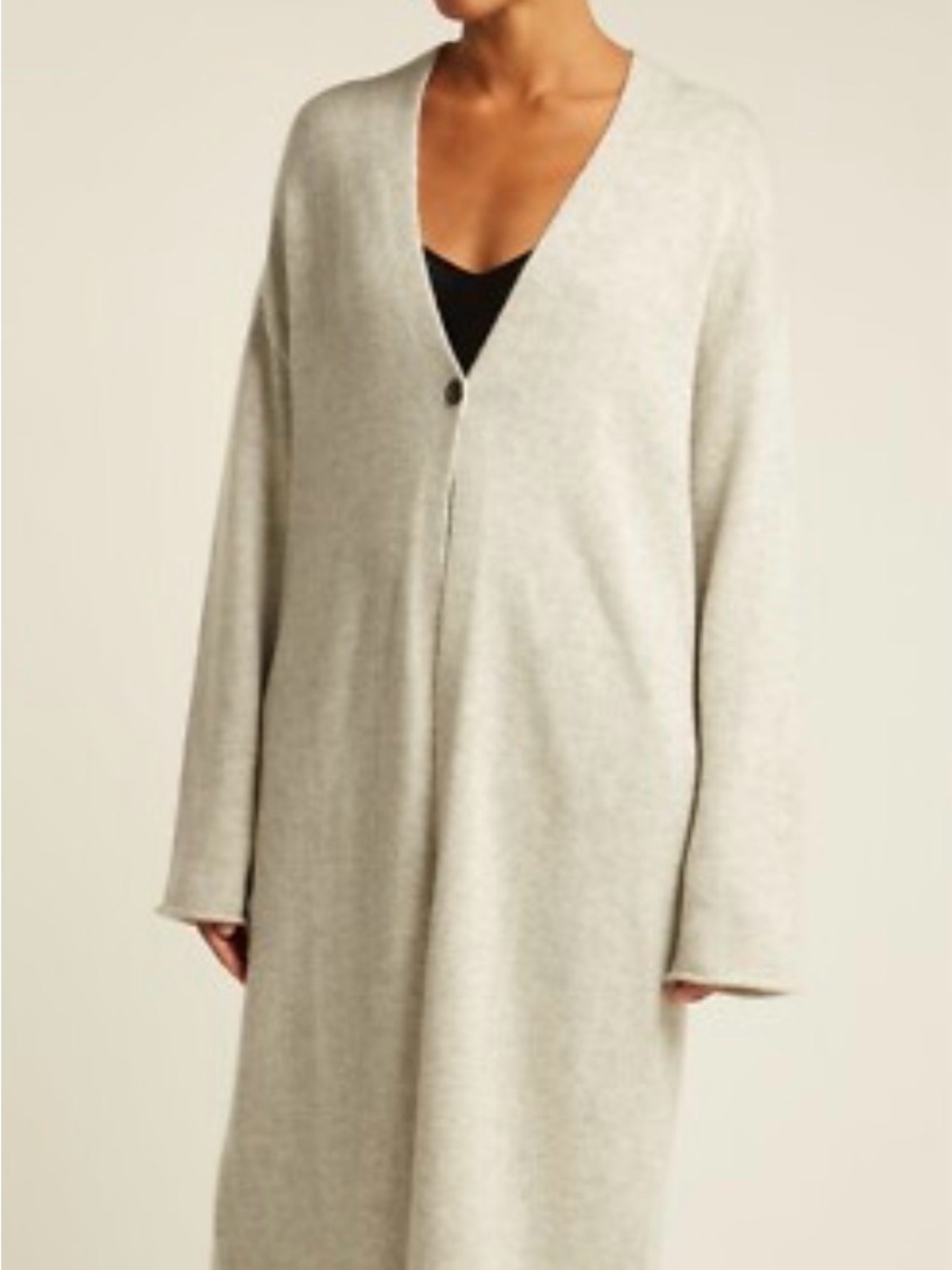 NILI LOTAN Light Gray Cashmere Duster One Size